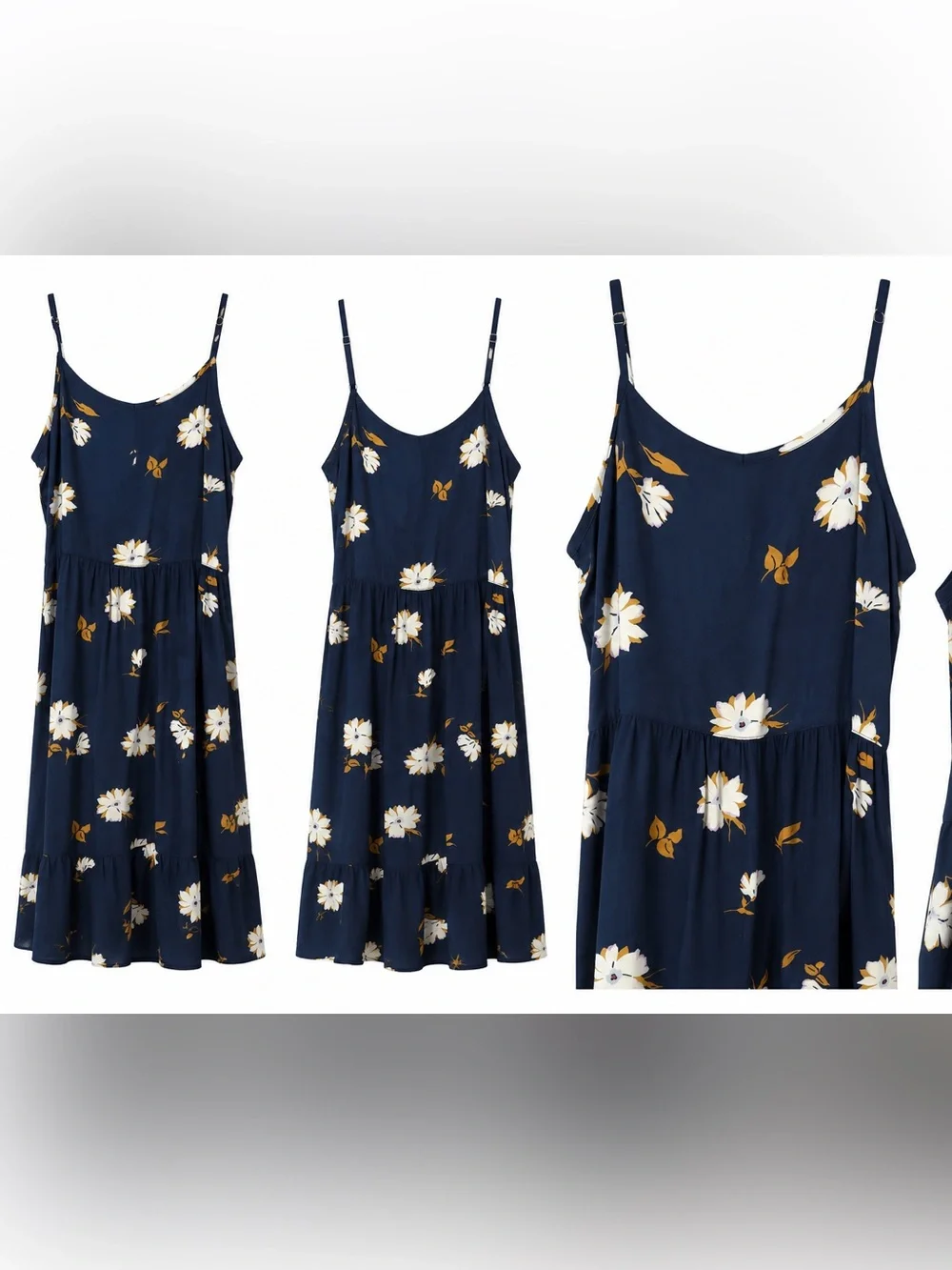 Girls Navy Floral Tiered Sundress
